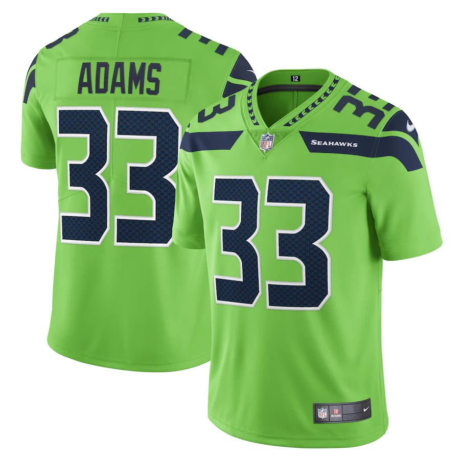 Men Seattle Seahawks #33 Jamal Adams Nike Neon Green Vapor Limited Player NFL Jersey